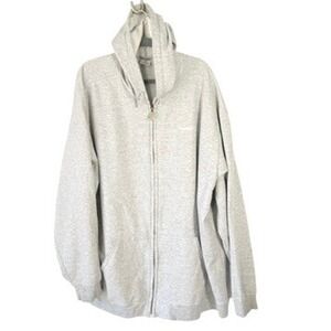 VTG Carhartt Full Zip Hoodie Gray 3X Tall Mens Y2K Sweatshirt Embroidered Logo